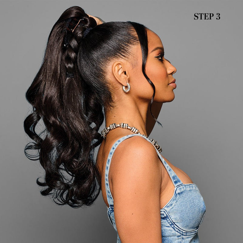 21" LUX CURLS CLAW CLIP PONY - Kim Kimble Hair